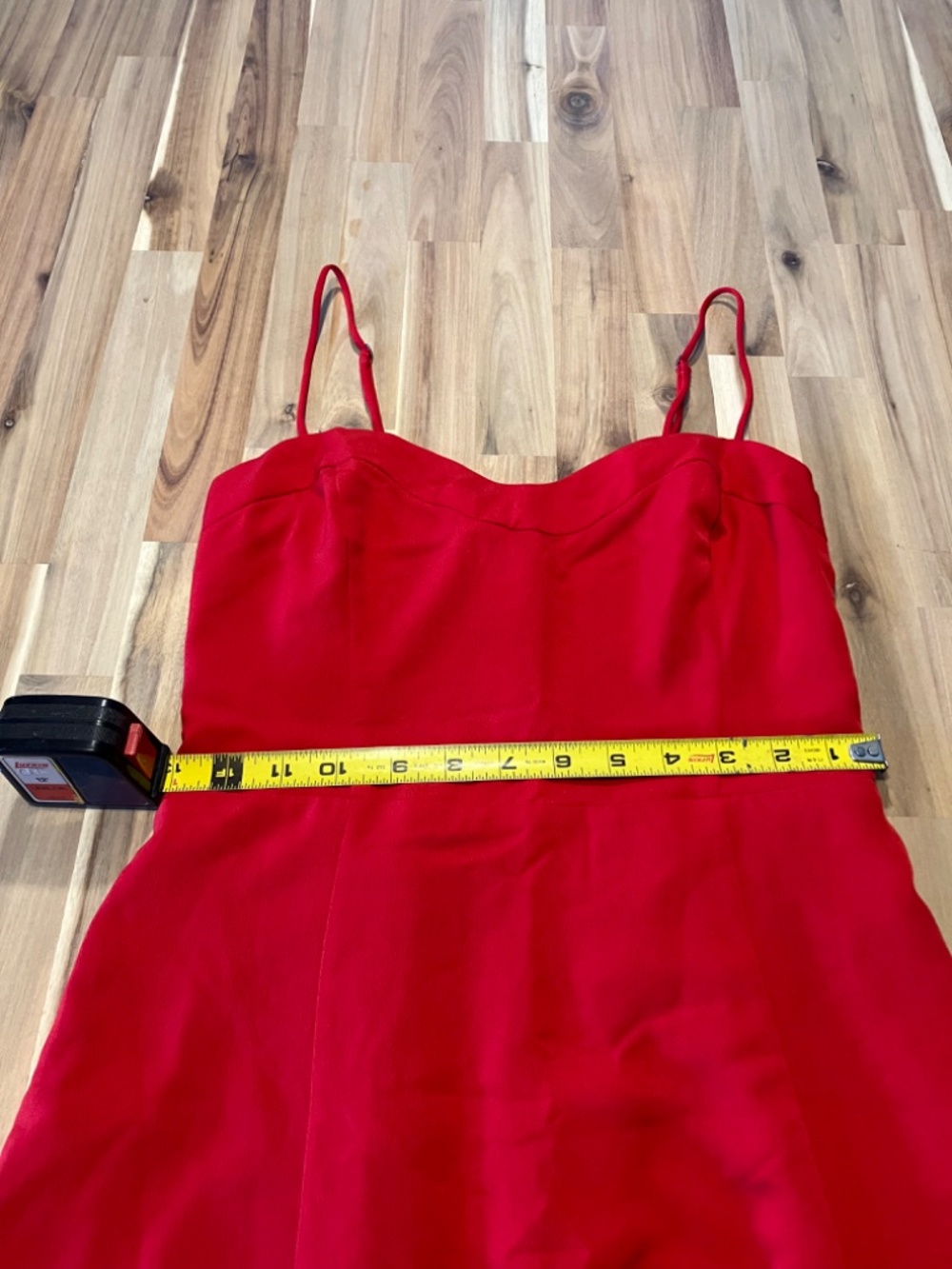Abercrombie & Fitch Red Sweetheart Neck Fit & Flare Mini Dress | Size S - Picture 4 of 4